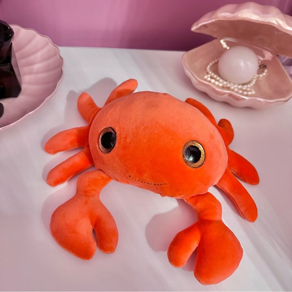 Super Soft Crab Plushie w/ Gold Glitter Eyes - Picture 2 of 6
